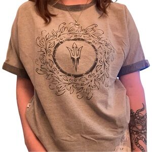 gray t-shirt with cool graphic